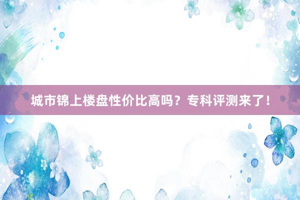 城市锦上楼盘性价比高吗？专科评测来了！